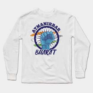 Atmanirbhar Bharat India Flag Slogan Quote Long Sleeve T-Shirt